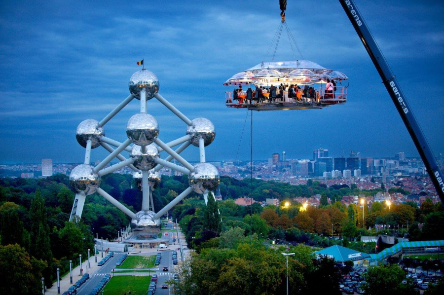 Dinner in the Sky in juni 2019 te Brussel