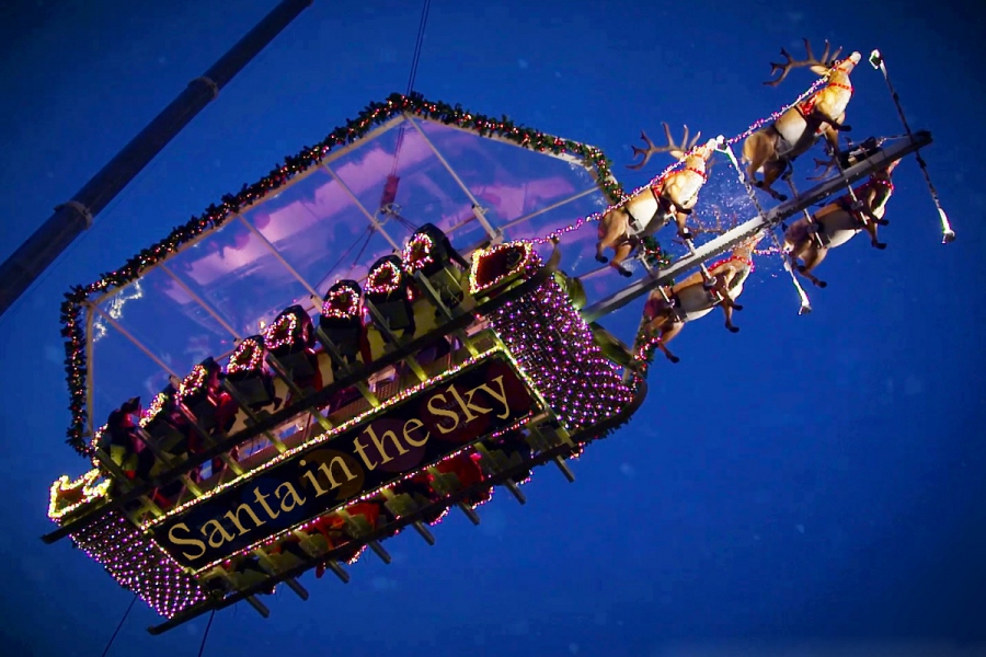 Santa in the Sky : Spectaculaire concept de Noël à 50 mètres dans les airs