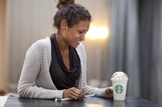 “We Proudly Serve” – Starbucks coffee corner