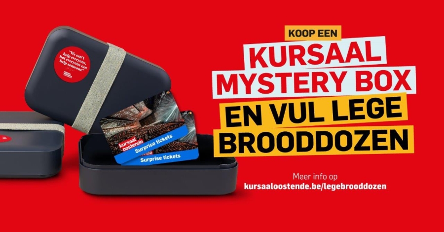 Kursaal Oostende lanceert de “Kursaal Mystery Box” ten voordele van actie tegen lege brooddozen